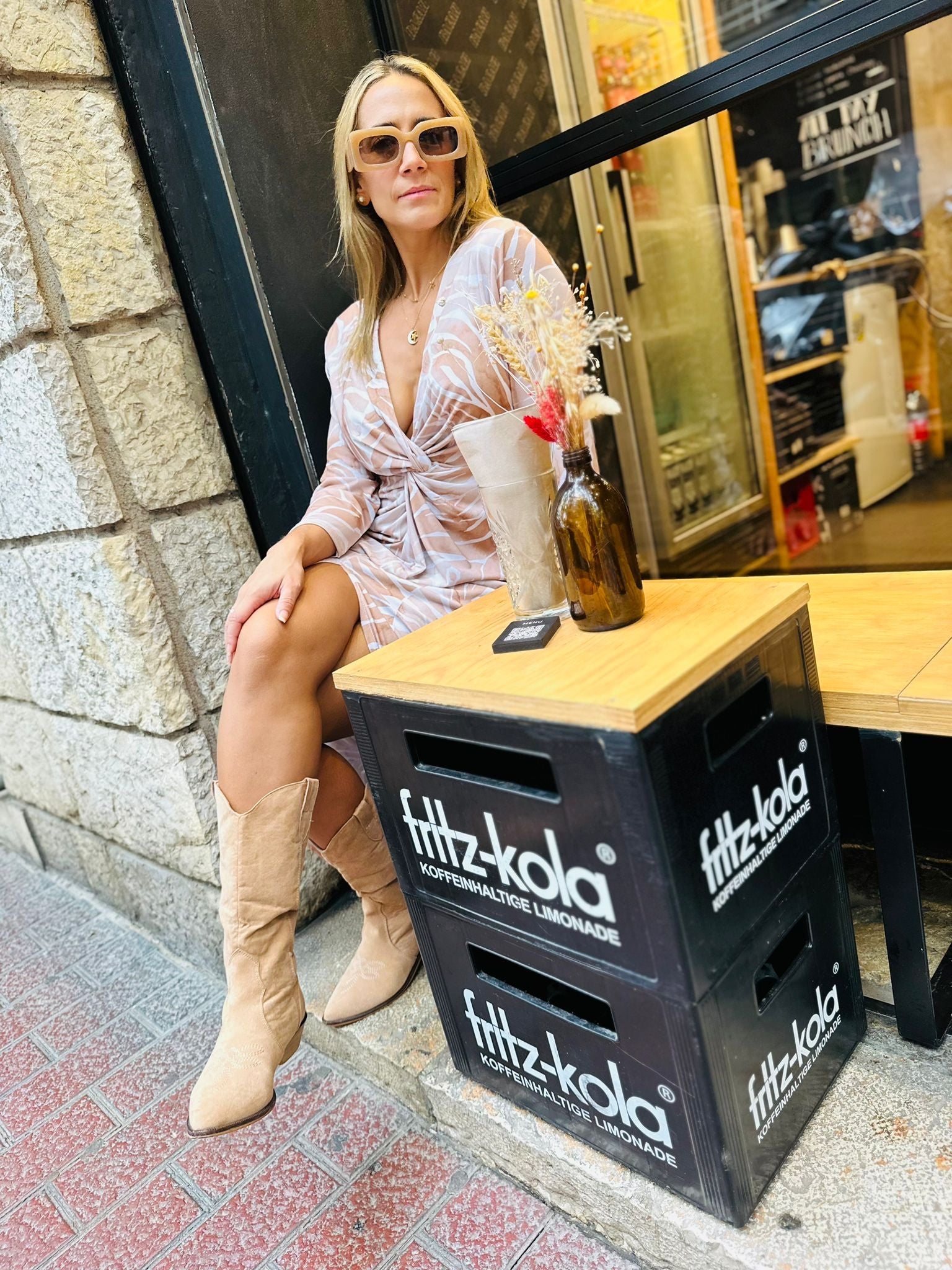 Vestido Beis Beige
