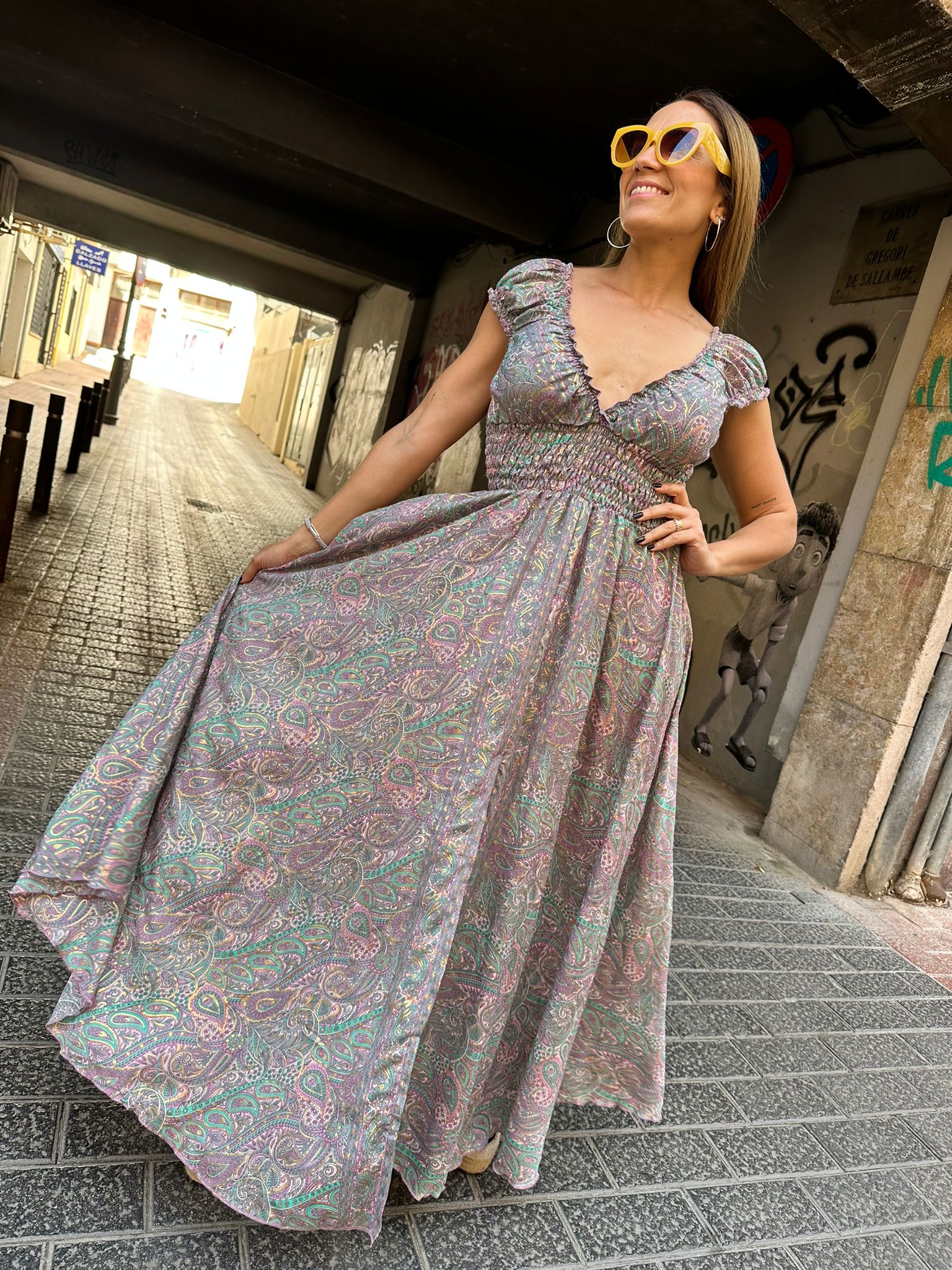 Vestido Daniela Gold Gris