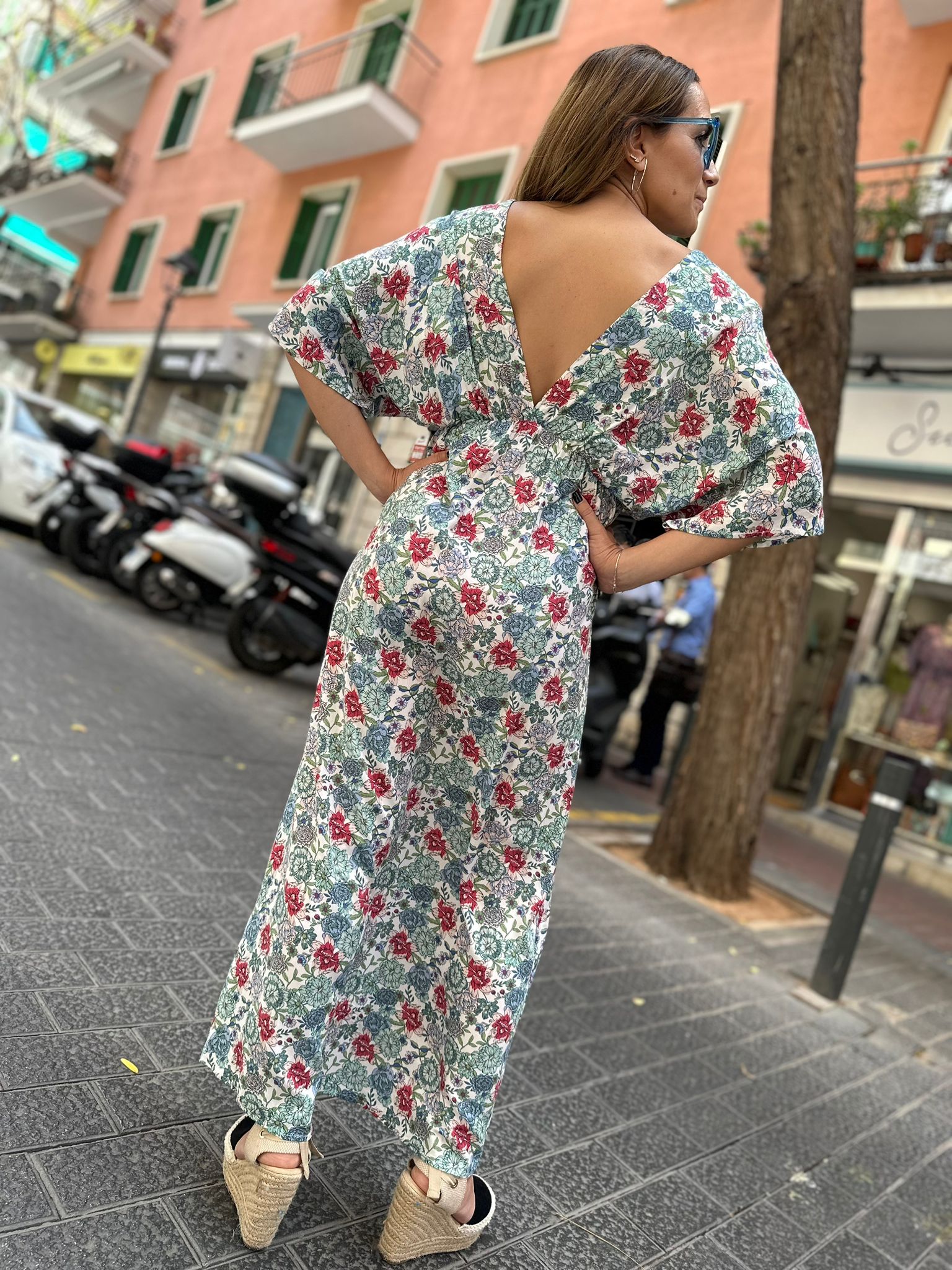 Vestido Topacio Flores Azul