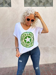 Camiseta Rock & Roll Verde
