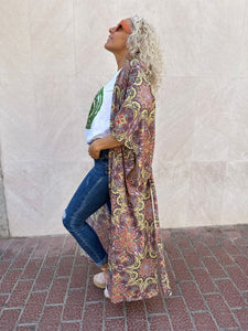 Kimono Largo Rosa/Amarillo