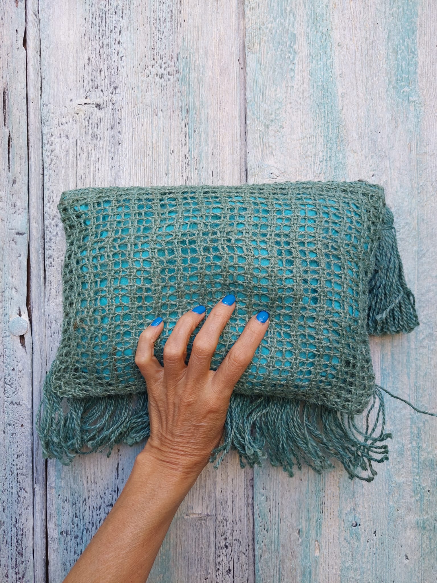 Sobre Macramé con Conchas Tosca