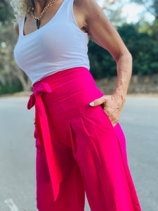 Pantalón de Lino Lina Fucsia