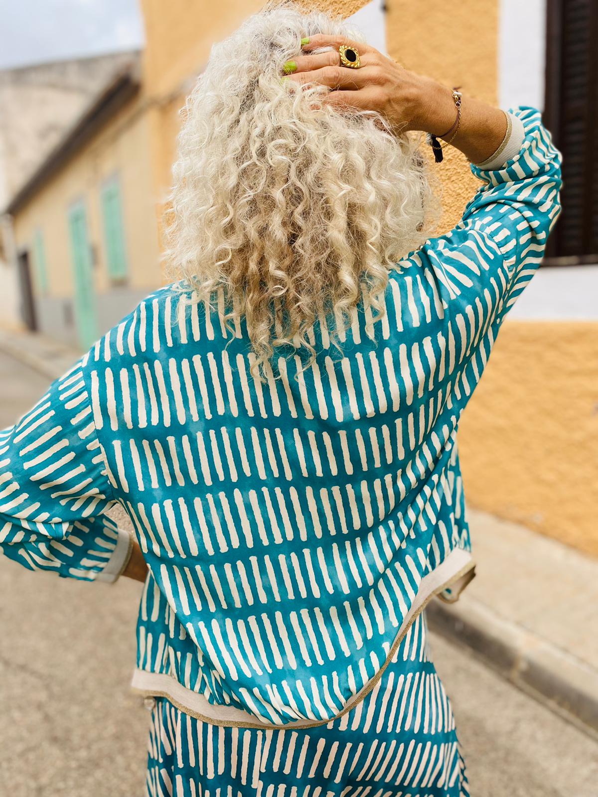 Bomber Rayas Tosca