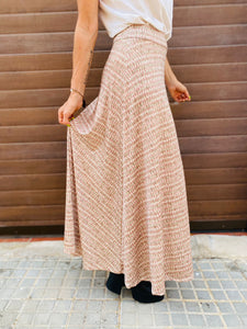 Falda Plato Pintas Beige