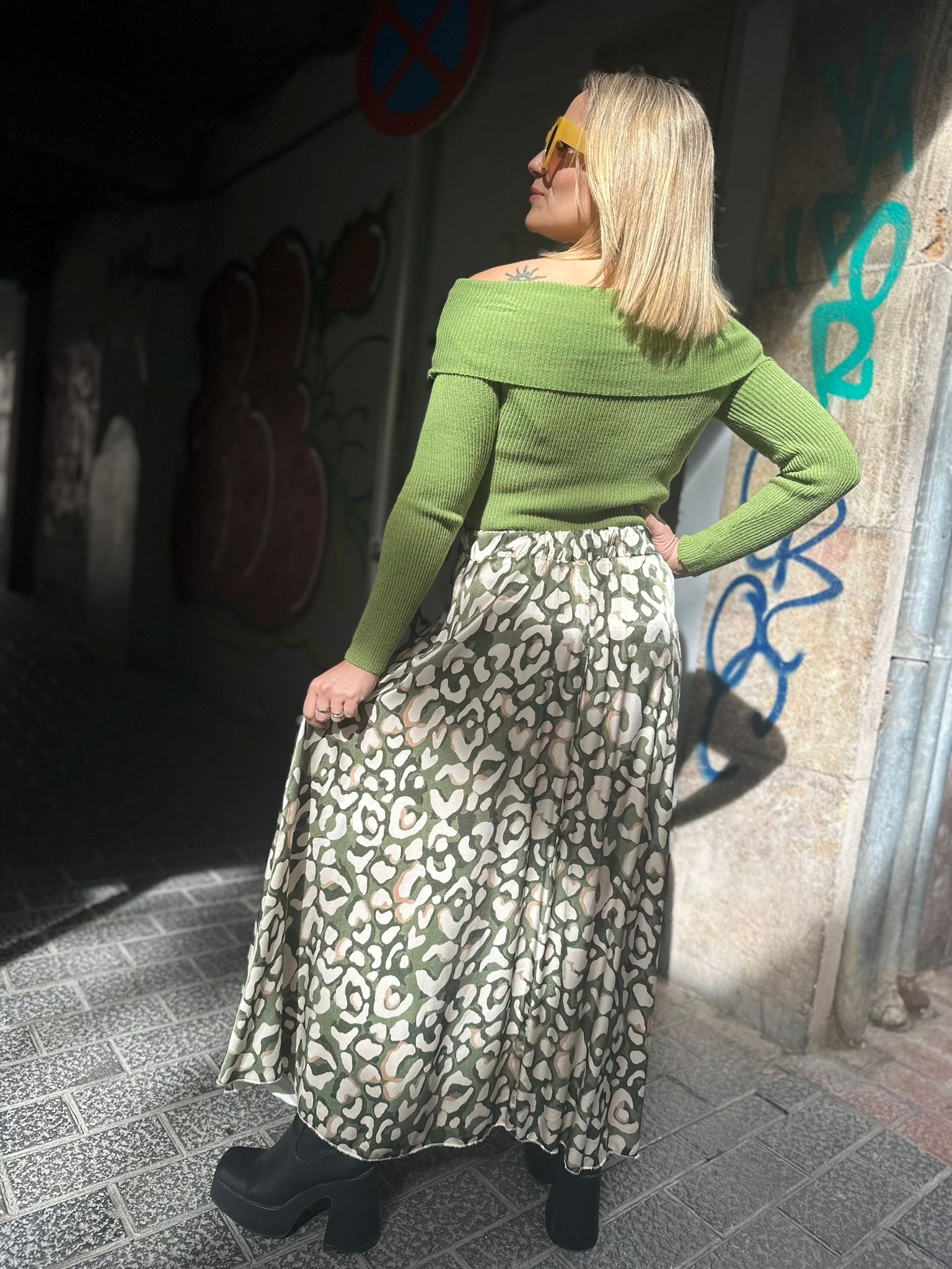 Falda Nice estampada Verde