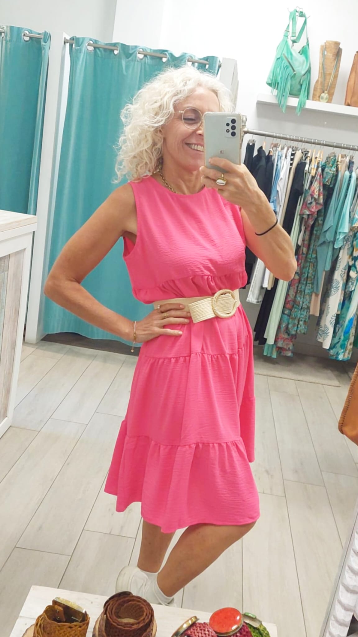 Vestido Corto Basic Fucsia