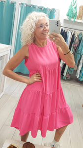 Vestido Corto Basic Fucsia