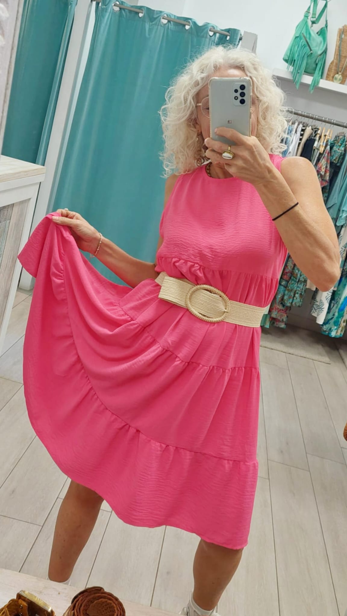 Vestido Corto Basic Fucsia