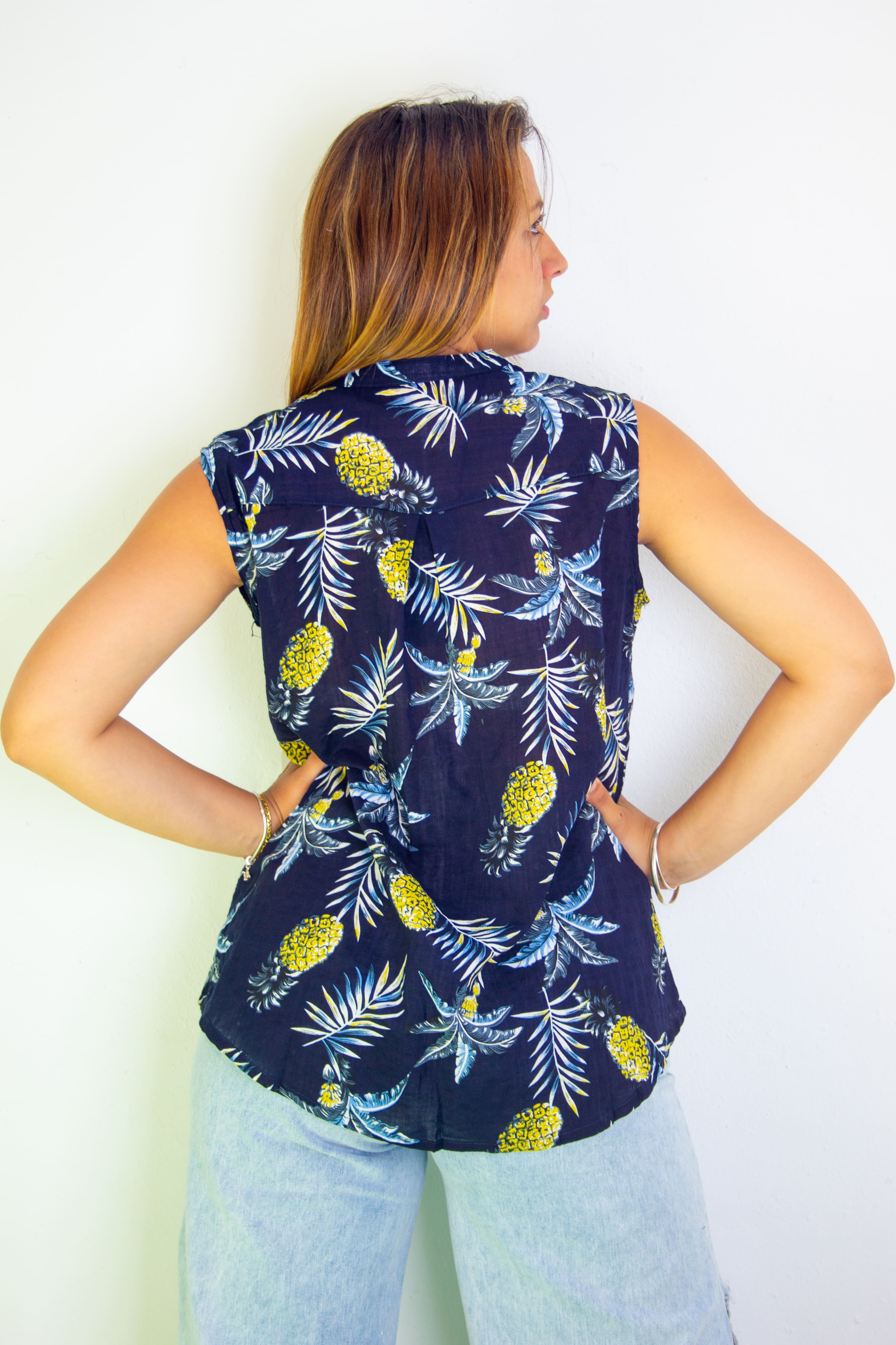 Camisa Piña Azul