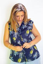 Cargar imagen en el visor de la galería, Camisa Piña Azul
