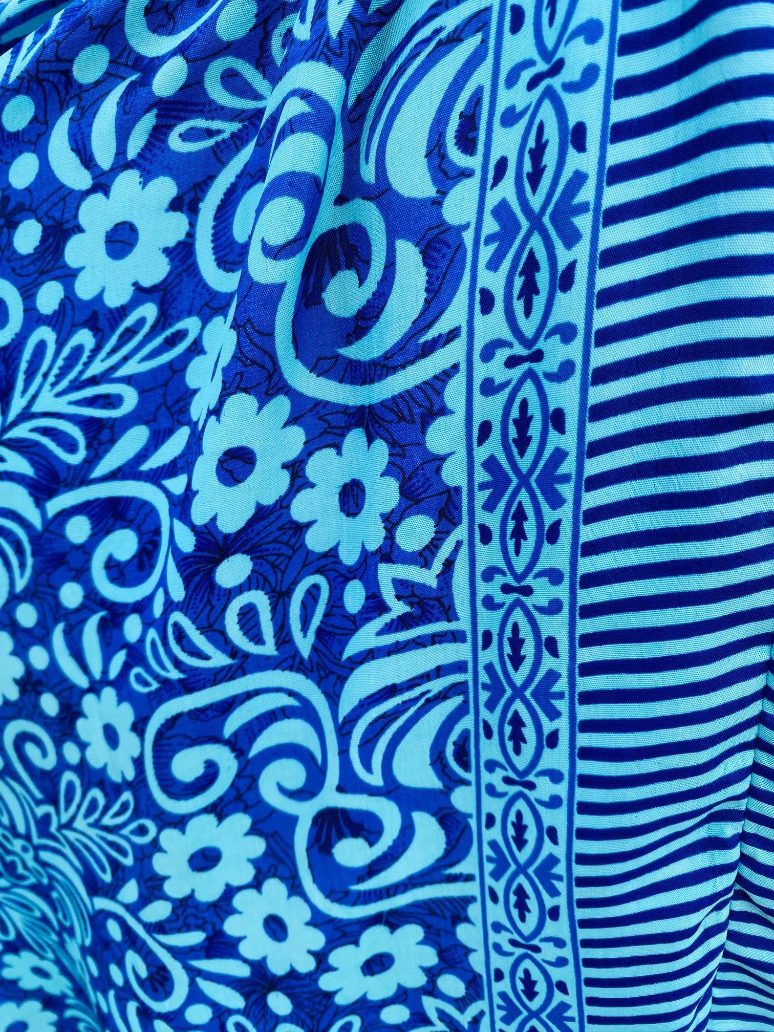 Vestido de Seda Magaly Azul/Turquesa