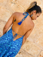 Cargar imagen en el visor de la galería, Vestido de Seda Magaly Azul/Turquesa
