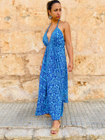 Cargar imagen en el visor de la galería, Vestido de Seda Magaly Azul/Turquesa
