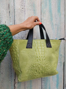 Bolso de Piel Ideal Verde Manzana