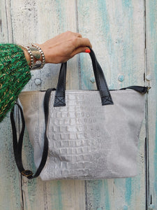 Bolso de Piel Ideal Gris