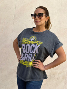 Camiseta Rock Lengua Lila