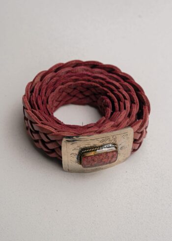 Cinturon Piel Fino Rosa 1